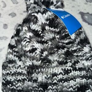 Columbia Black & White Marled Pom Beanie